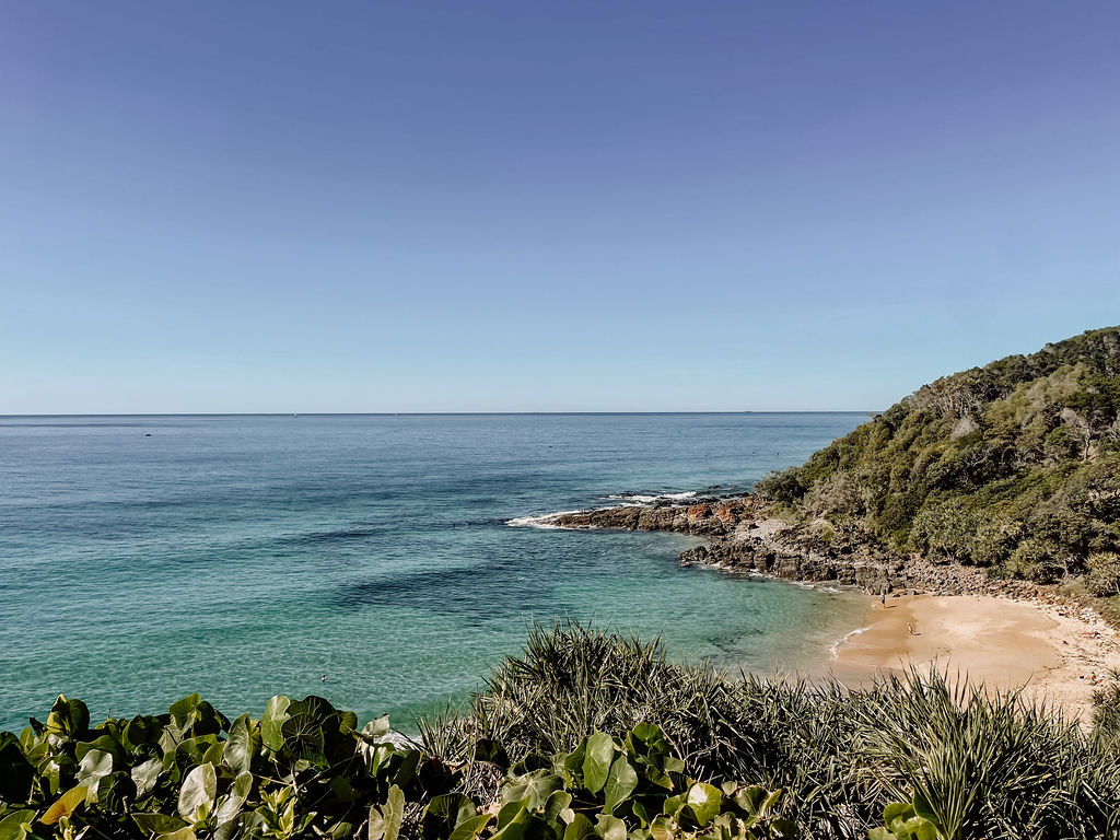 Secluded rocky cove near Coolum Beach